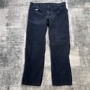 LL Bean Corduroy Pants Mens 35x29 Navy Blue BeanFlex Stretch 5 Pocket Pinwale